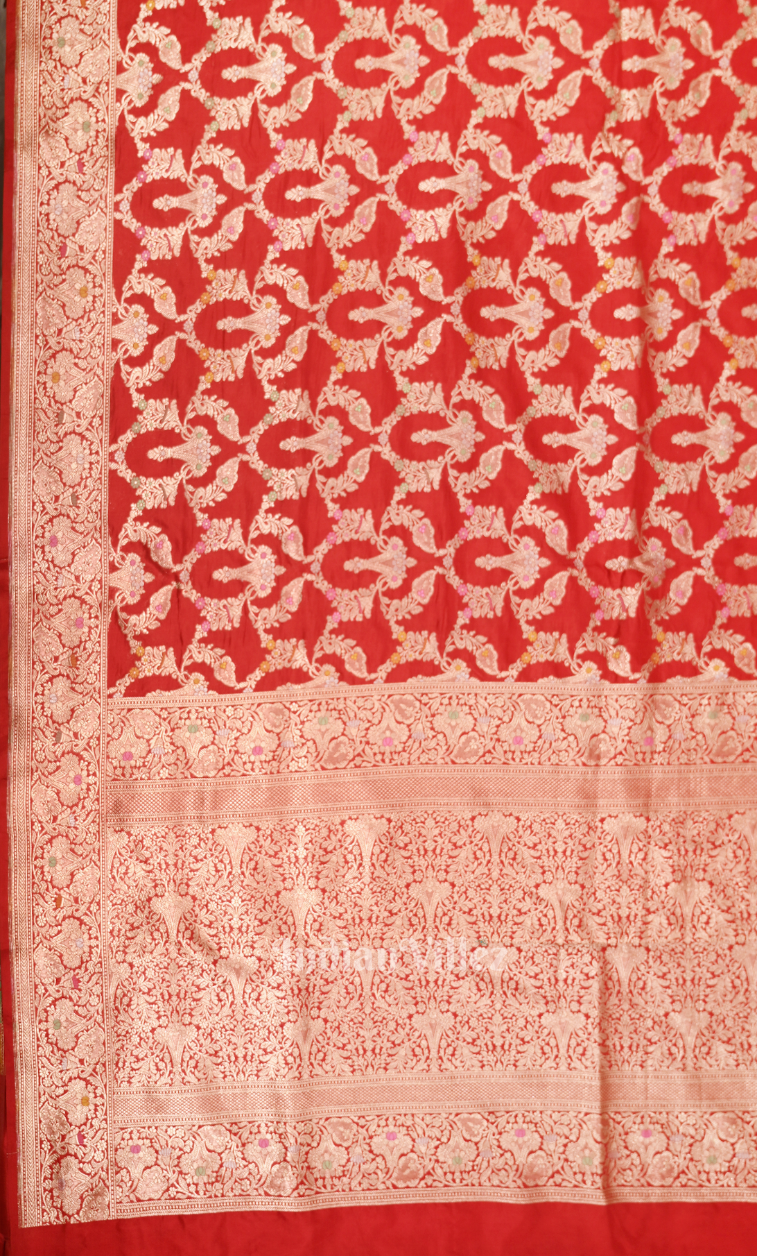 Exclusive Red Meenakari Pure Katan Banarasi Silk Saree 