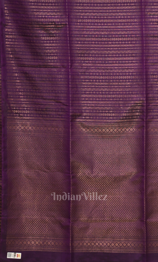 Dark Purple Pure Kanjivaram Soft Silk Saree
