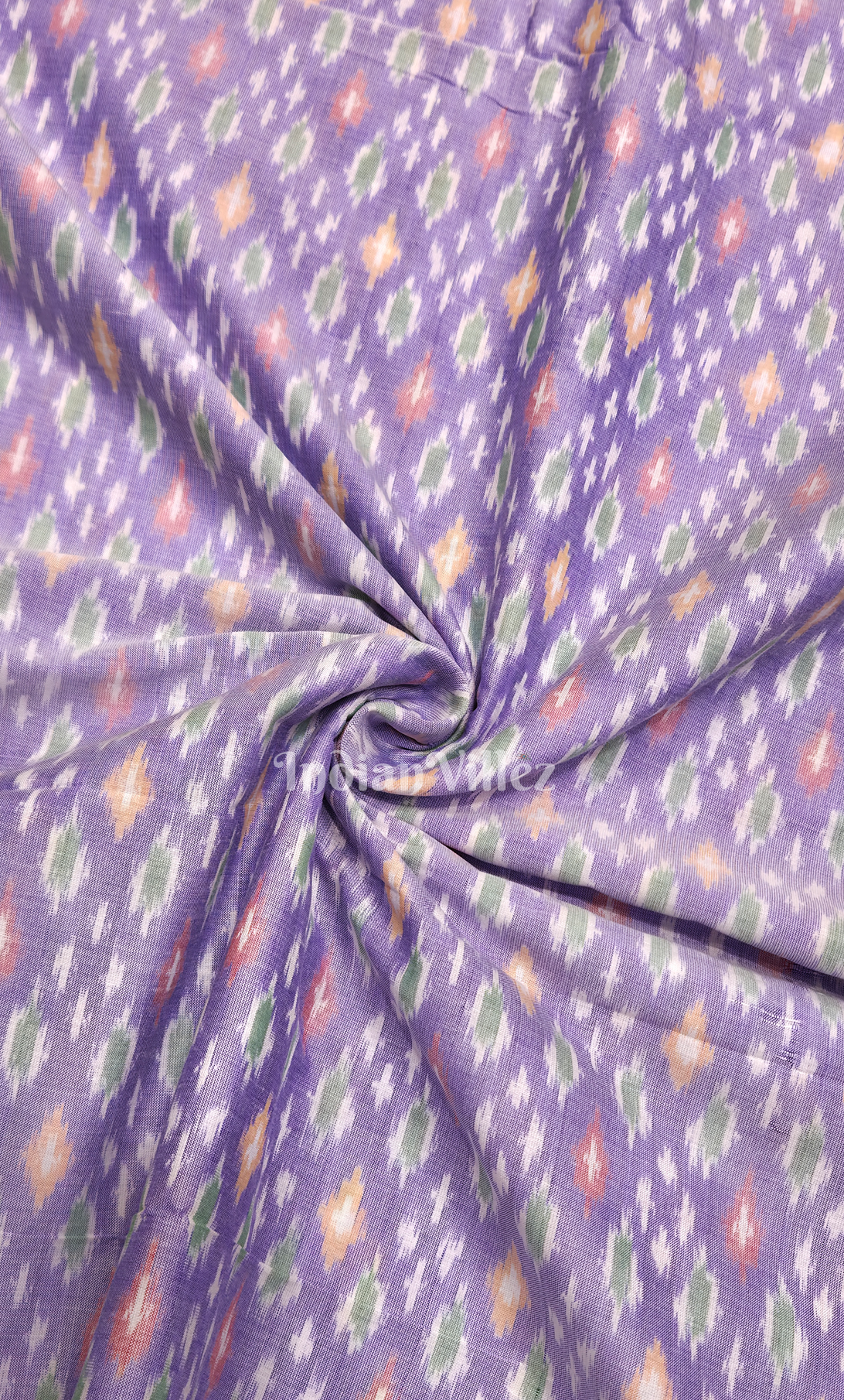Lavender Pochampally Ikat Cotton Fabric