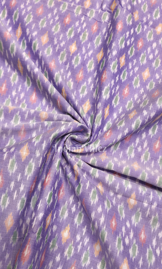 Lavender Pochampally Ikat Cotton Fabric