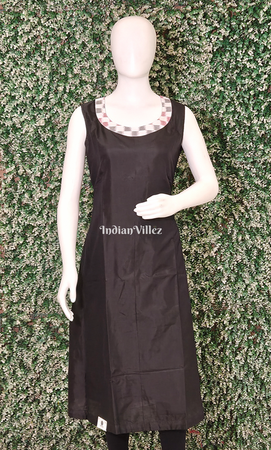 Black Odisha Ikat Designer Cotton Kurti for Women