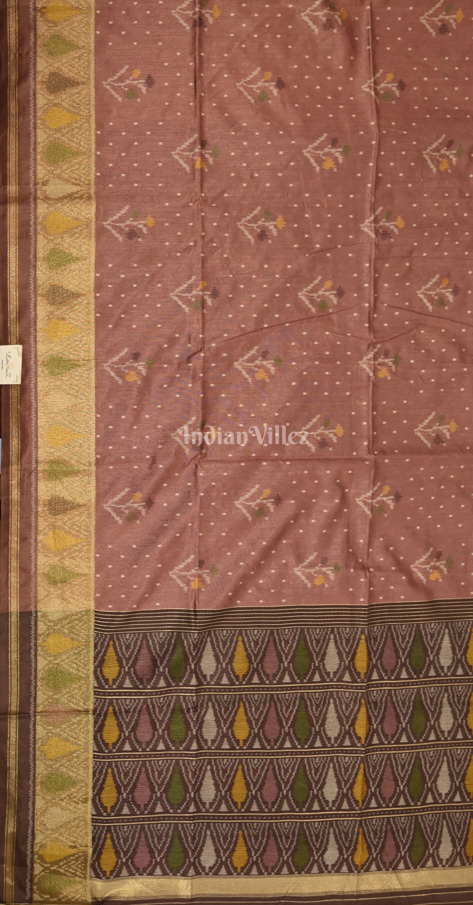 Dusty Pink Coffee Floral Patola Silk  Saree 
