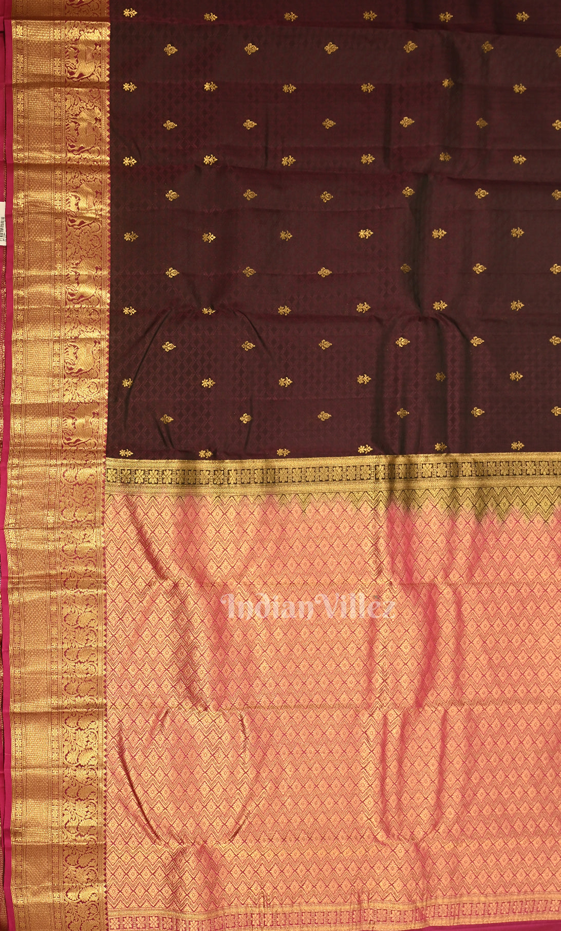 Coffee Brown Brocade Pure Kanjivaram Silk Saree