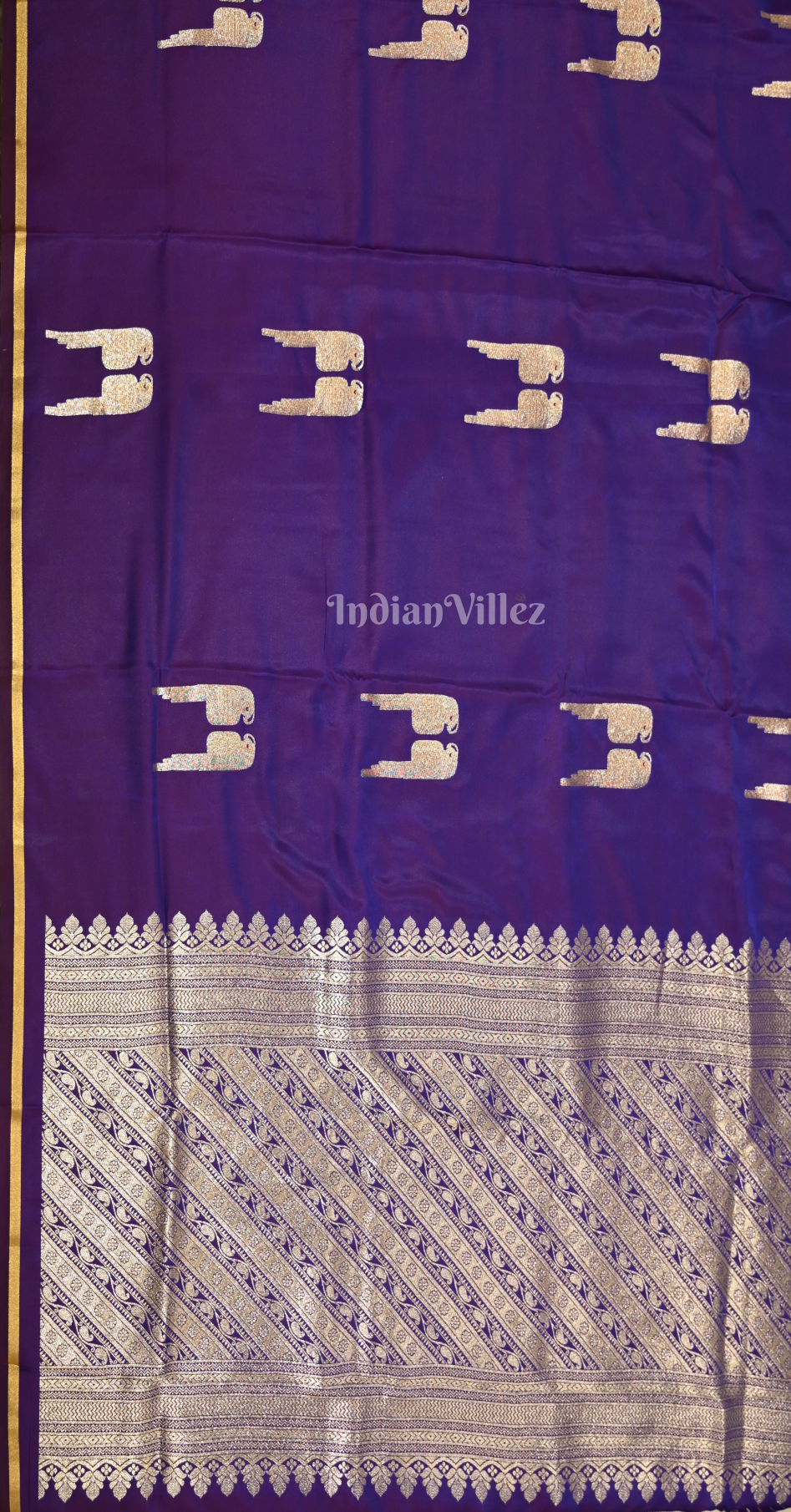 Purple Mashru Satin Banarasi Silk Saree