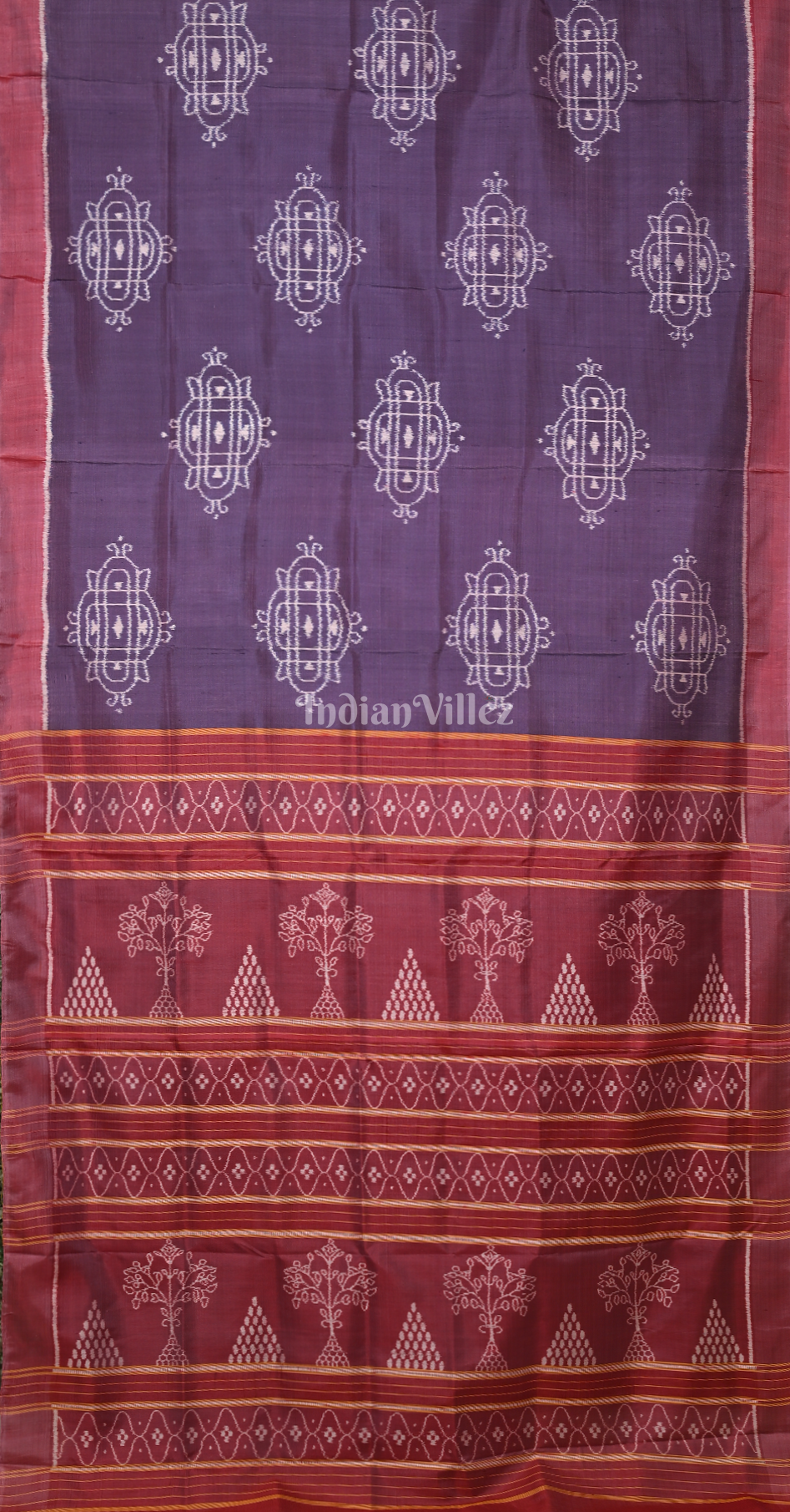 Lavendar Red Contemporary Designer Silk Saree with Jhoti Anchal