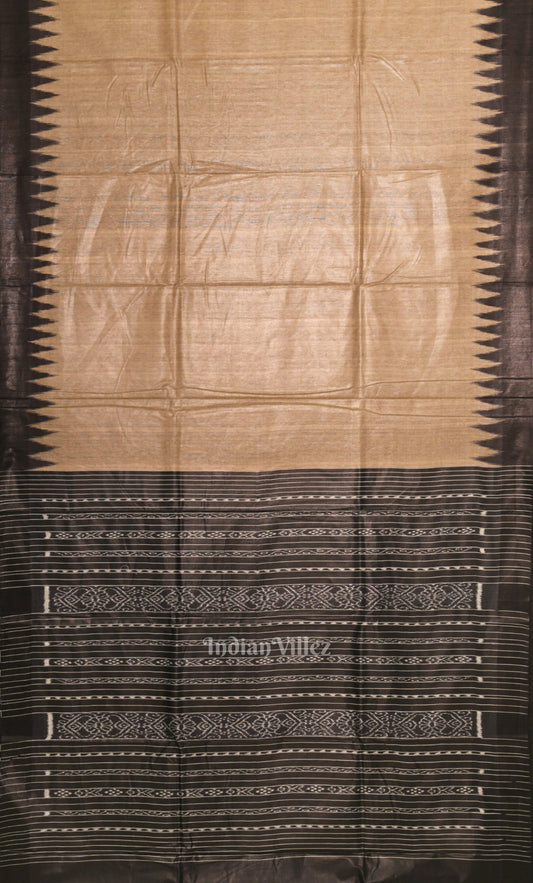Cream Black Gopalpur Tussar Silk Saree 