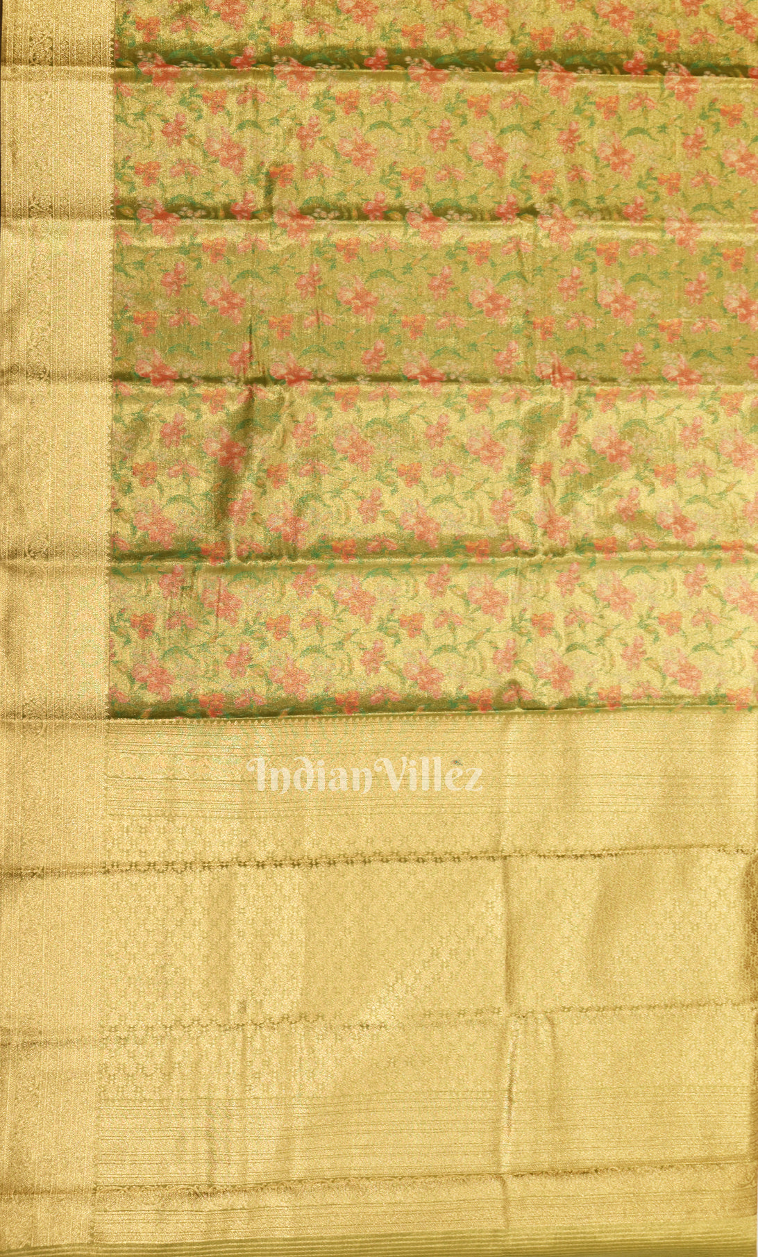 Mehendi Green Digital Print Kanjivaram Tissue  Silk Saree 