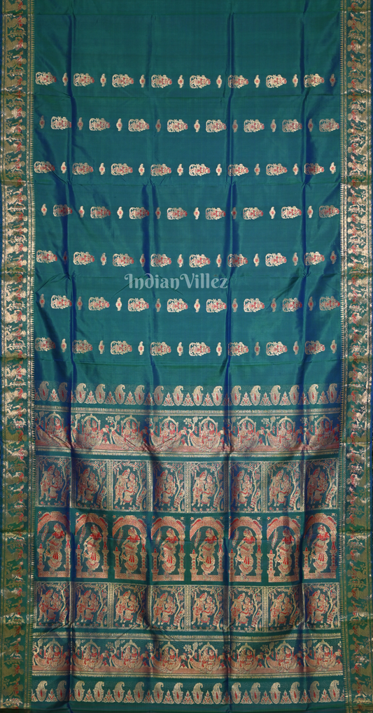 Peacock Green Handwoven Baluchari Silk Saree 
