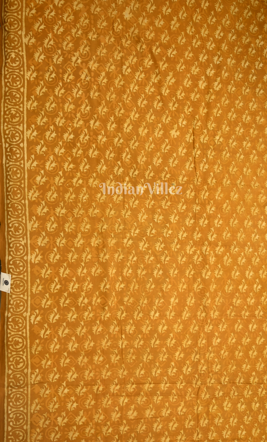Mustard Yellow Dabu Block Printed Cotton Suit Sets 