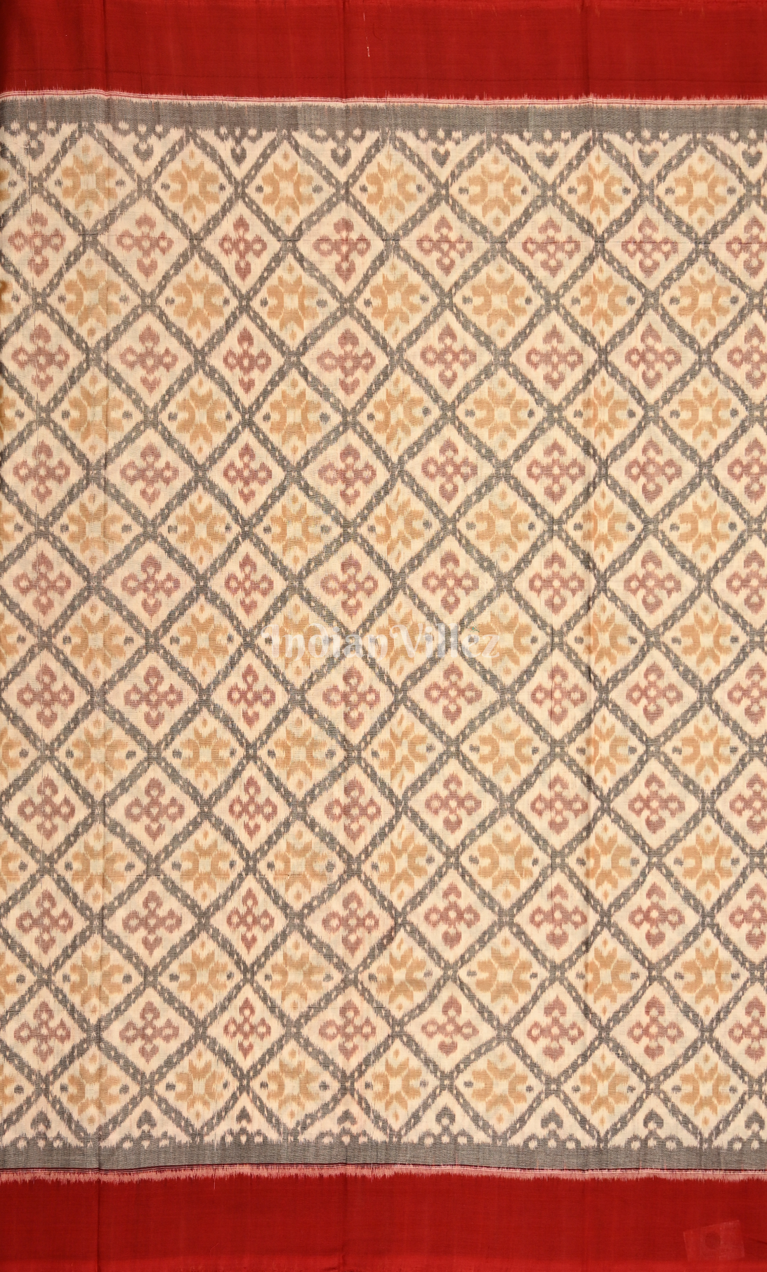  Yellow Grey Antique Rugs Odisha Ikat Sambalpuri Dress Set & Dupatta