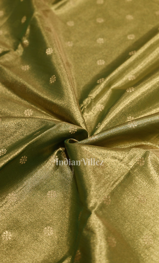 Mehendi Green Butti Design Pure Kanjivaram Tissue Silk Saree
