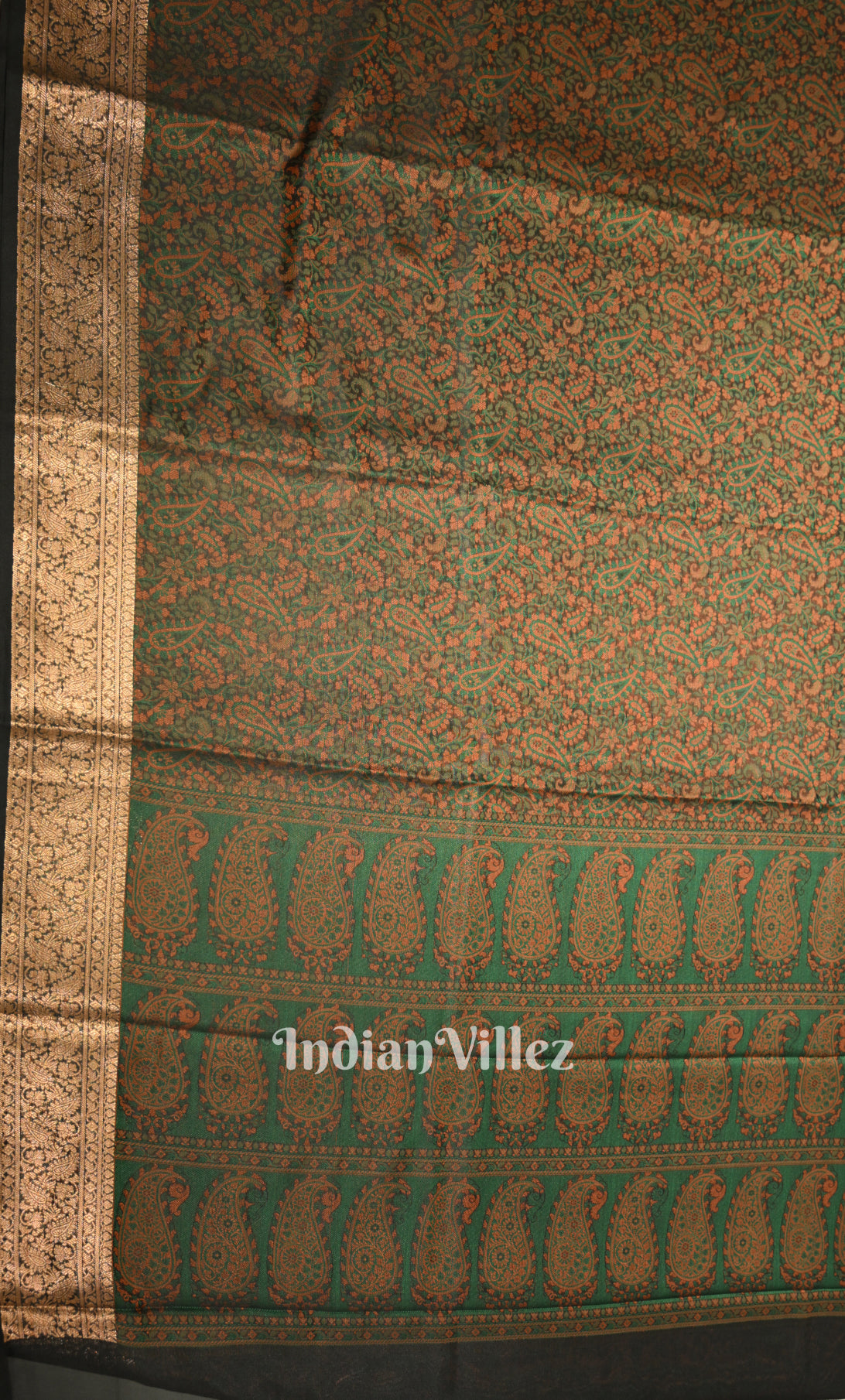 Mehendi Green Dual Tone Tanchoi Silk Banrasi Saree 