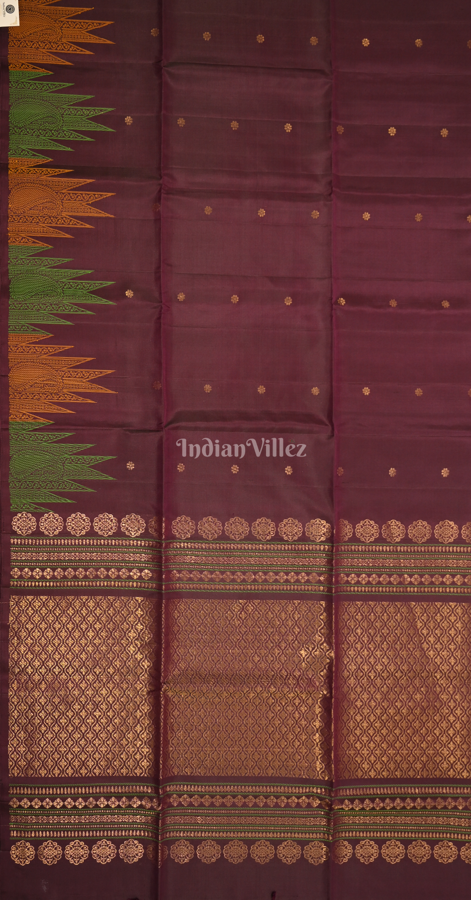 Purple  Wine Gold Zari Pure Kanjivaram Soft Silk Saree