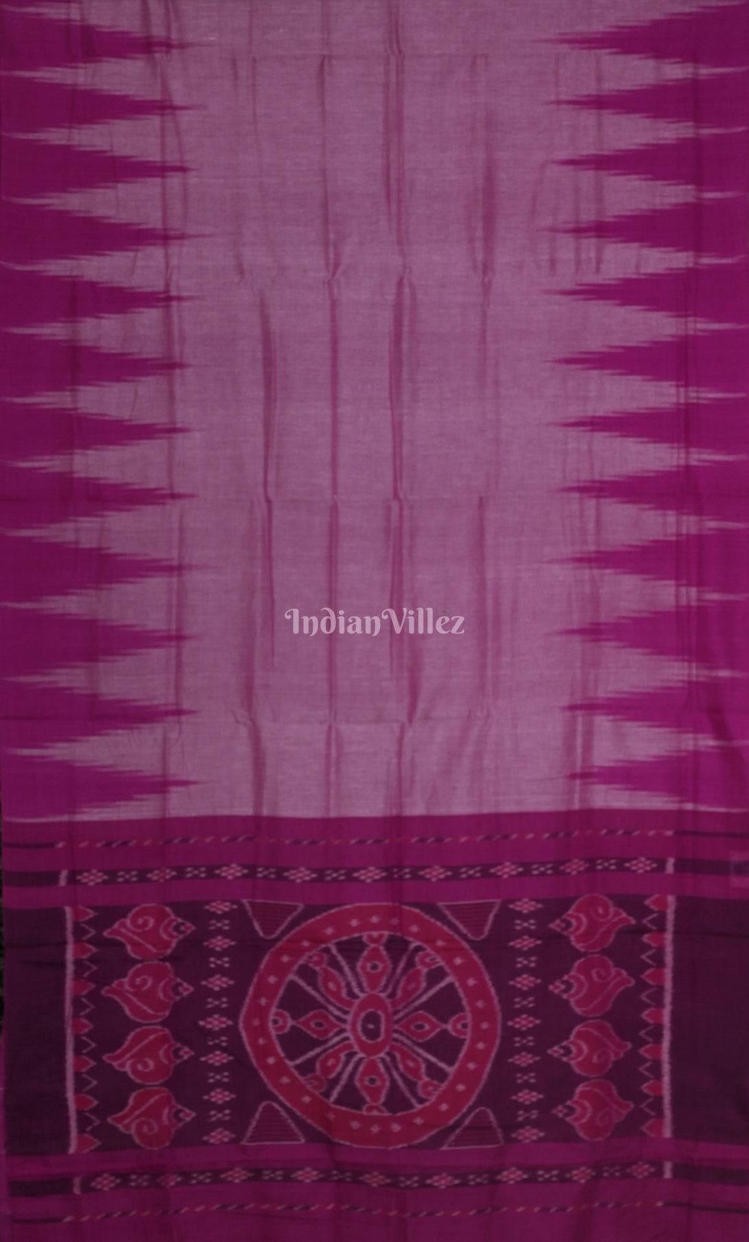 Lavendar Magenta Kargil Kumbha Maniabandha Cotton Saree