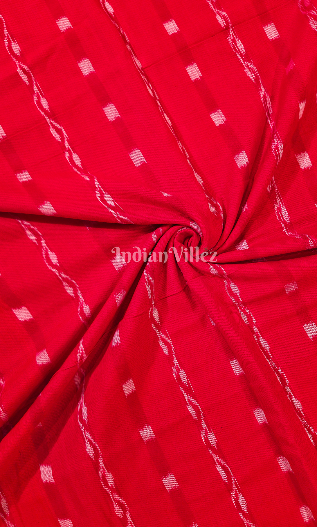 Red Tipa Design Odisha Ikat sambalpuri Cotton Fabric