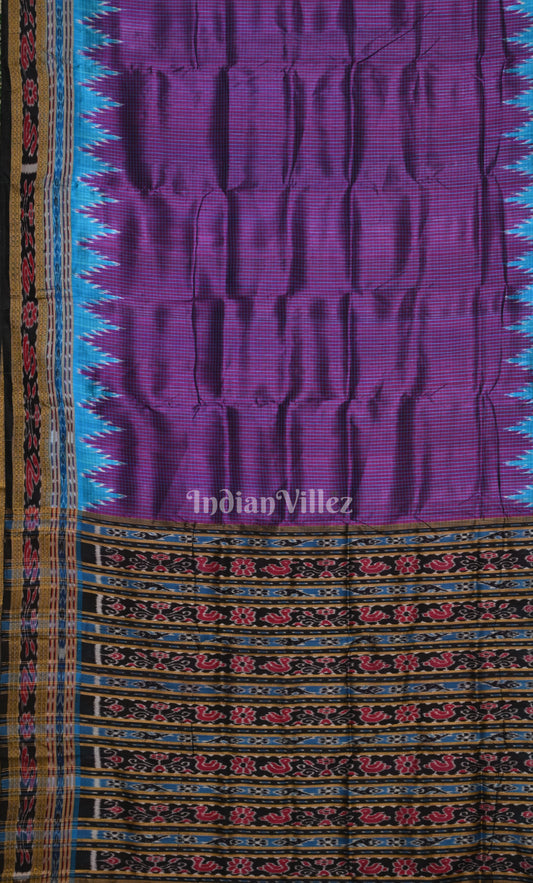 Purple Black Sachipar Odisha Ikat Khandua Silk Saree
