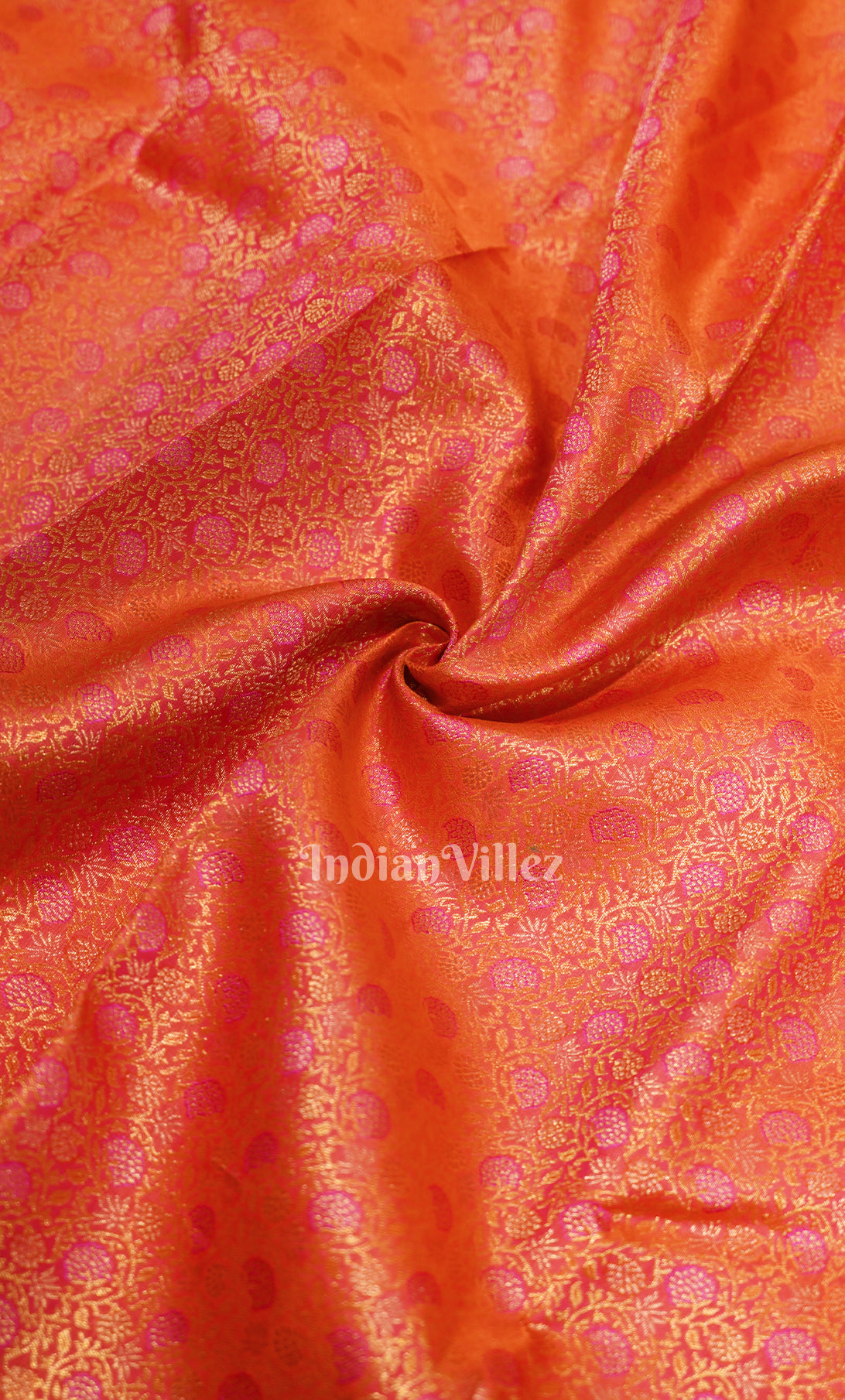  Bridal Dark Red with Golden Floral Brocade Pure Kanjivaram Silk Saree