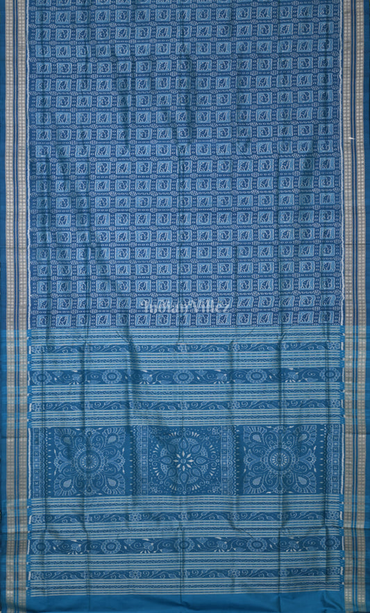 Sky Blue Odisha Ikat Sambalpuri Silk Saree