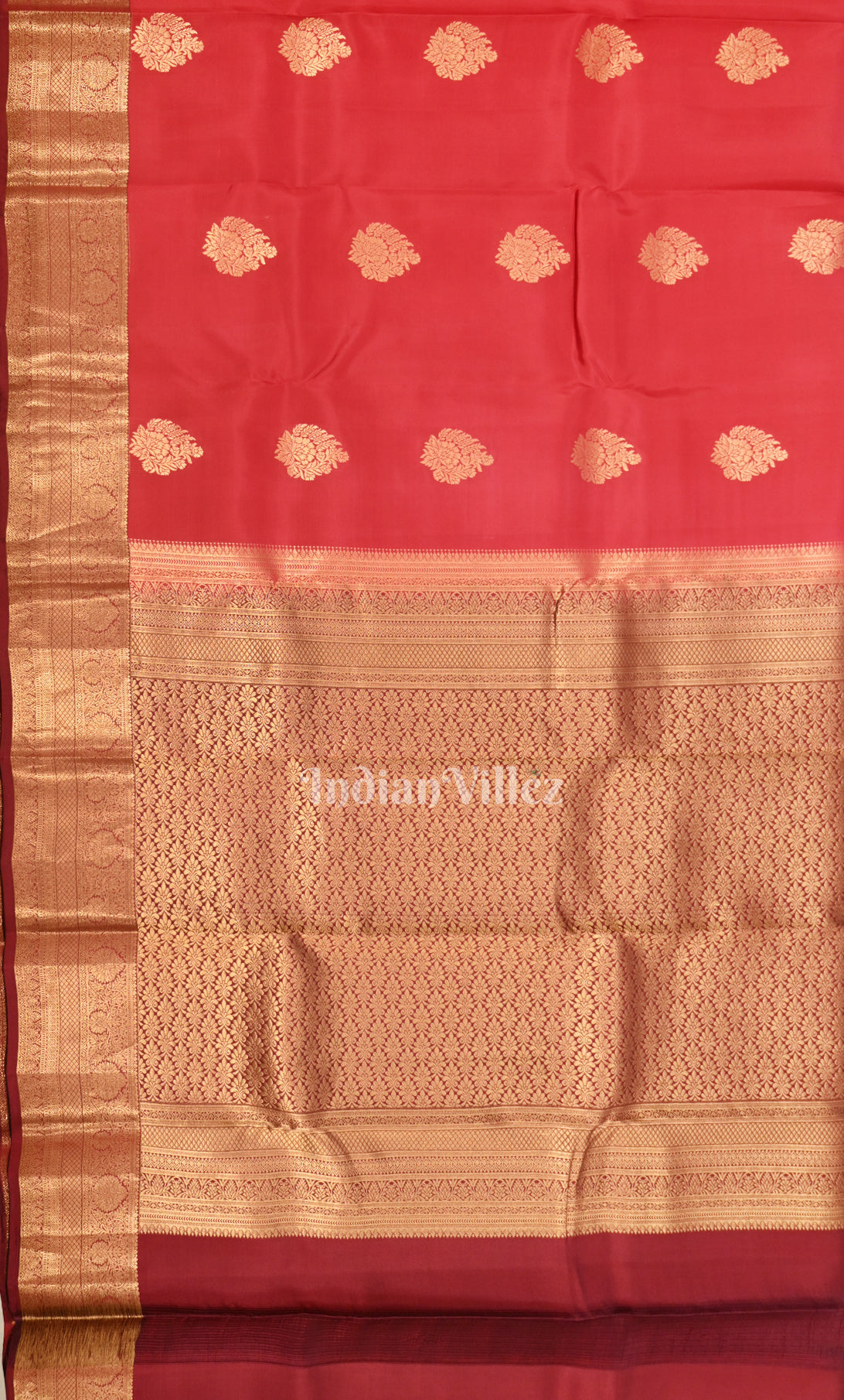 Beautiful Red Brocade Pure Kanjivaram Silk Saree