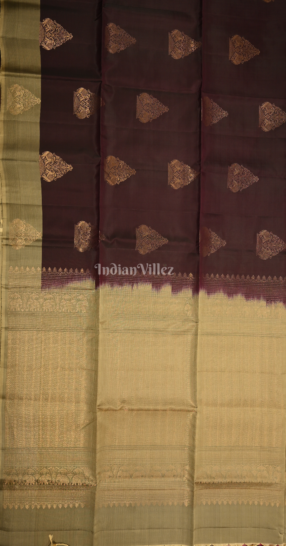 Coffee Beige Zari Pure Kanjivaram Soft Silk Saree 