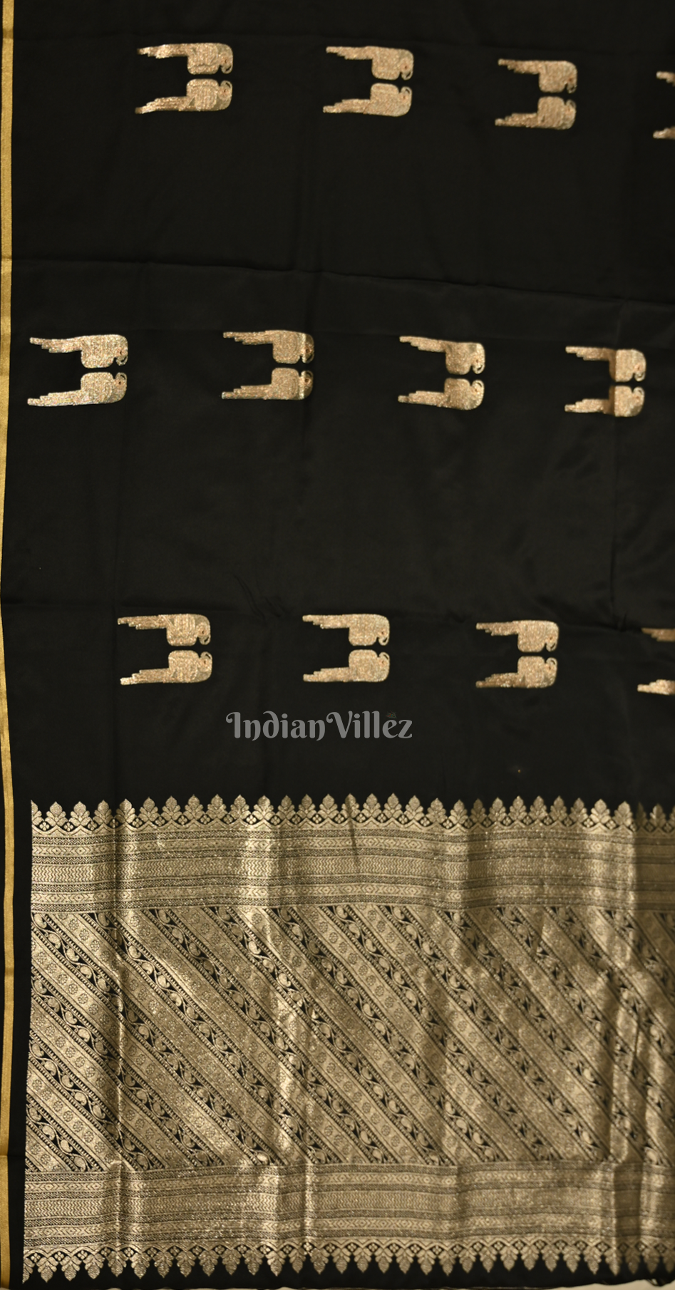 Black Zari Mashru Satin Banarasi Silk Saree
