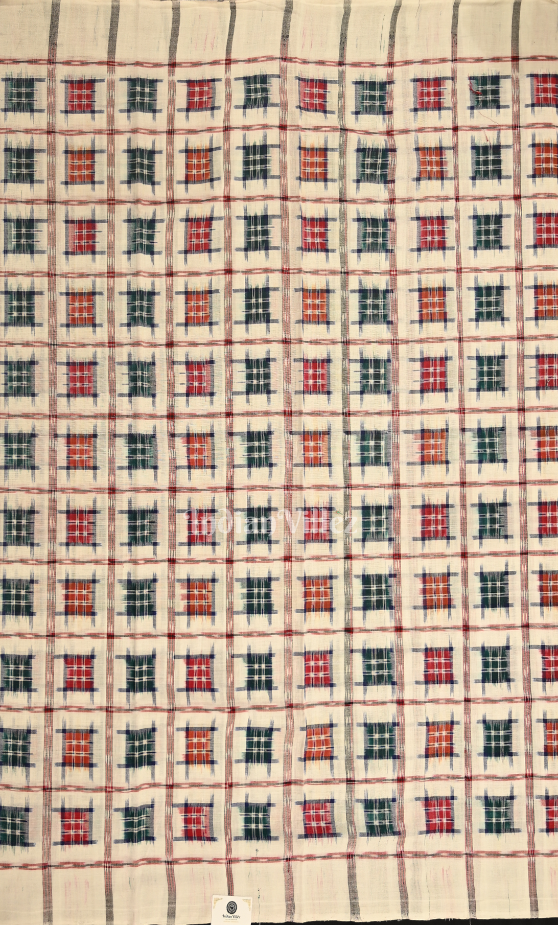 Off White Red Aswini Odisha Ikat Sambalpuri Dress Set & Dupatta 