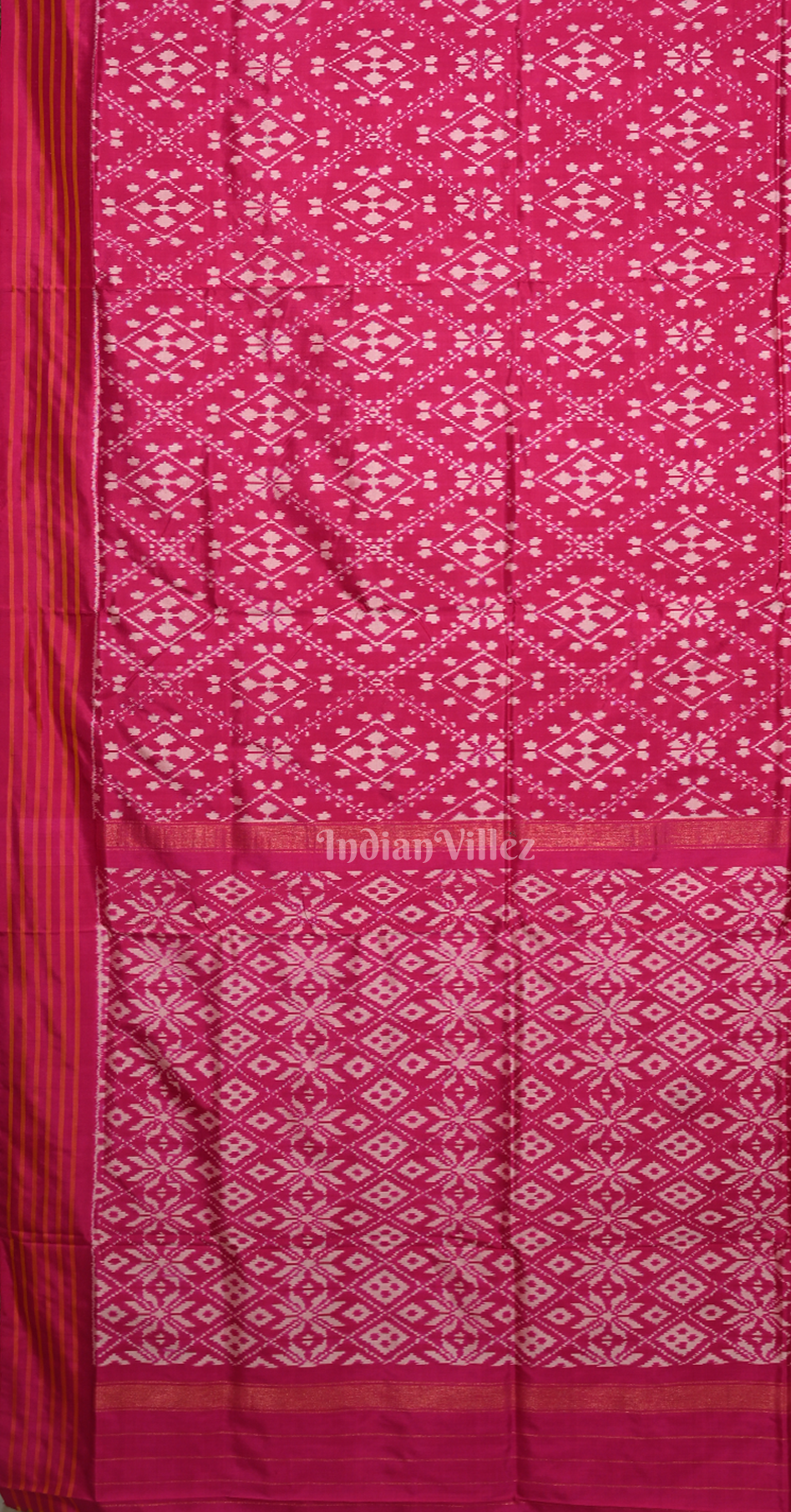 Rani Pink Pochampally Ikat Silk Saree