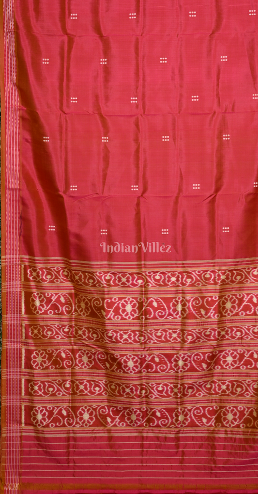 Pink Butti DesignOdisha Ikat Designer Contemporary Silk Saree 