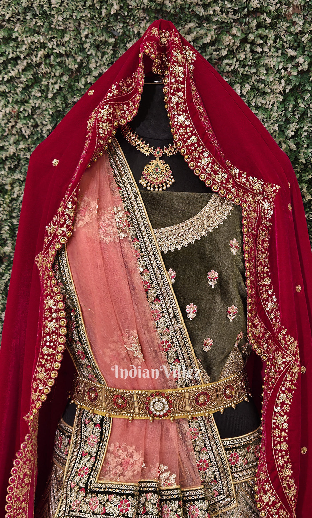 Exlusive Designer Olive Green Lehenga Choli With Dupatta