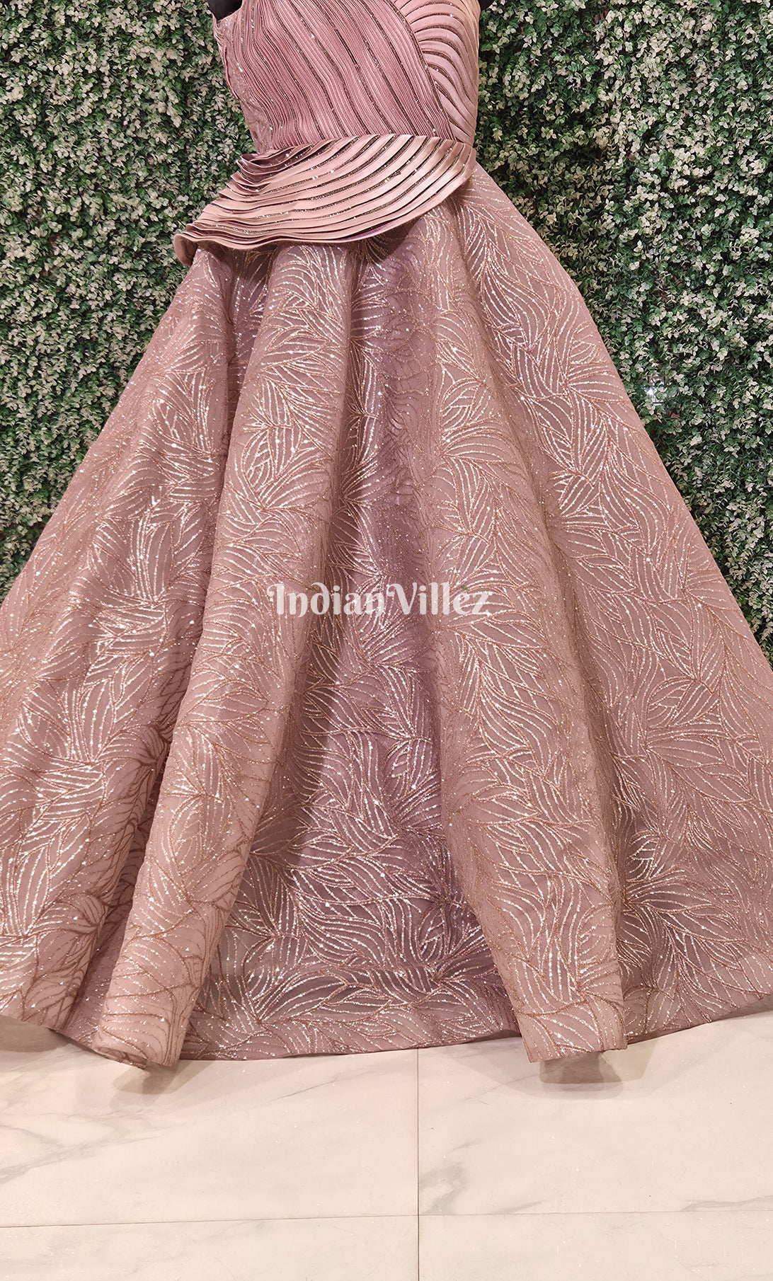 Party Wear Designer Barbie Pink Indowestern Gown 