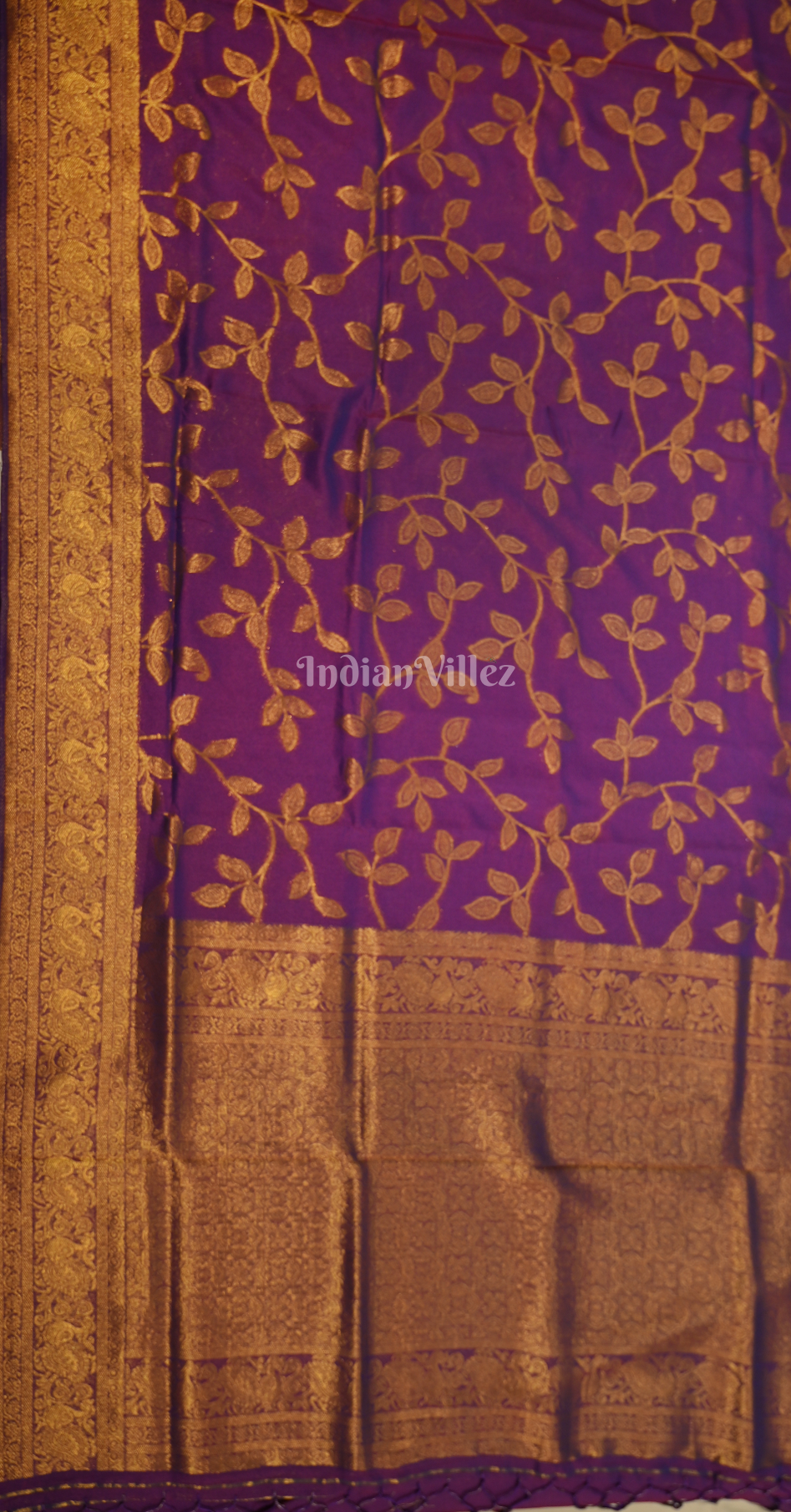 Purple Two Tone Chinon Woven Banarasi Silk Saree 