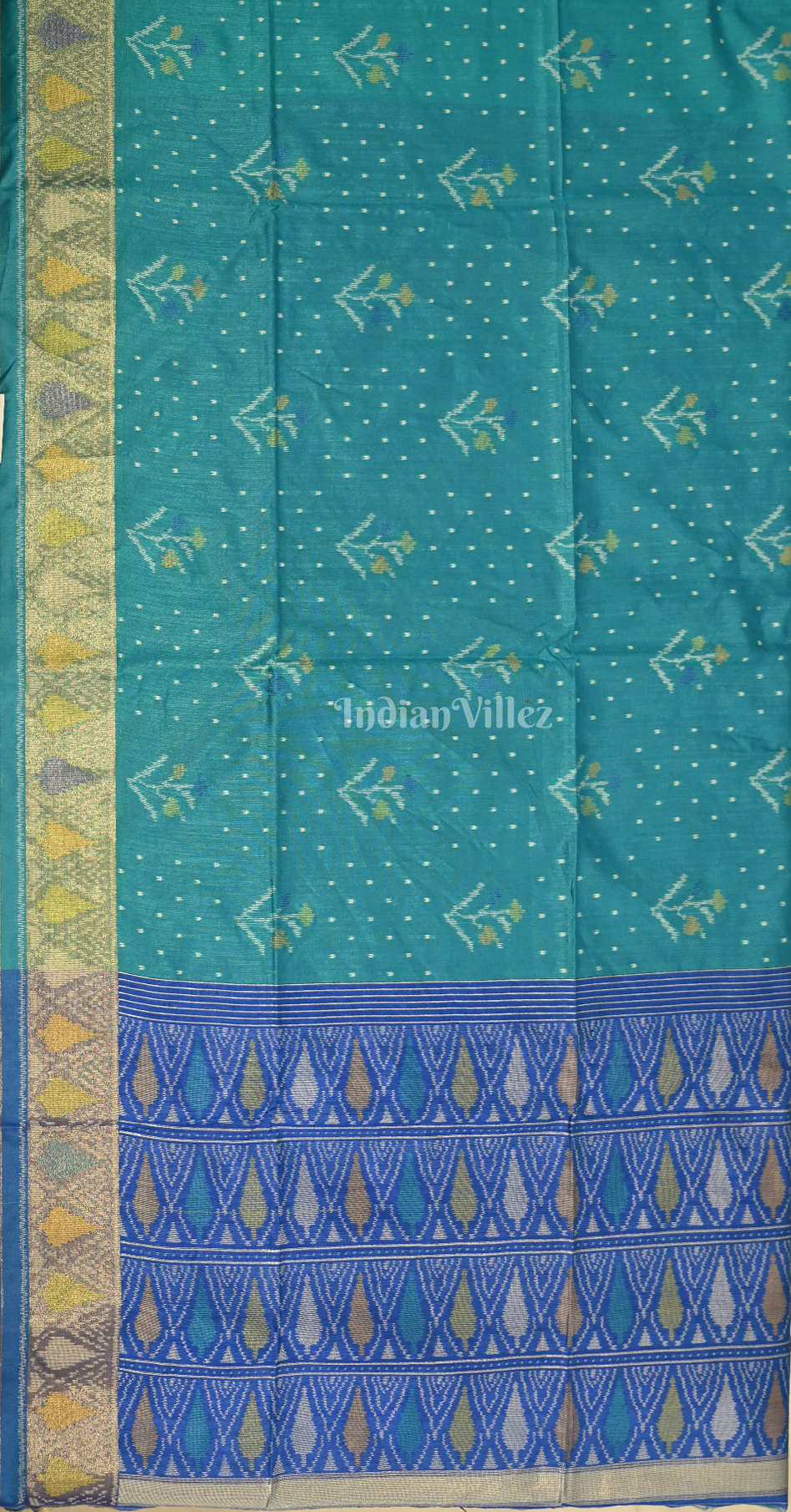 Blue Floral Patola Silk  Saree 