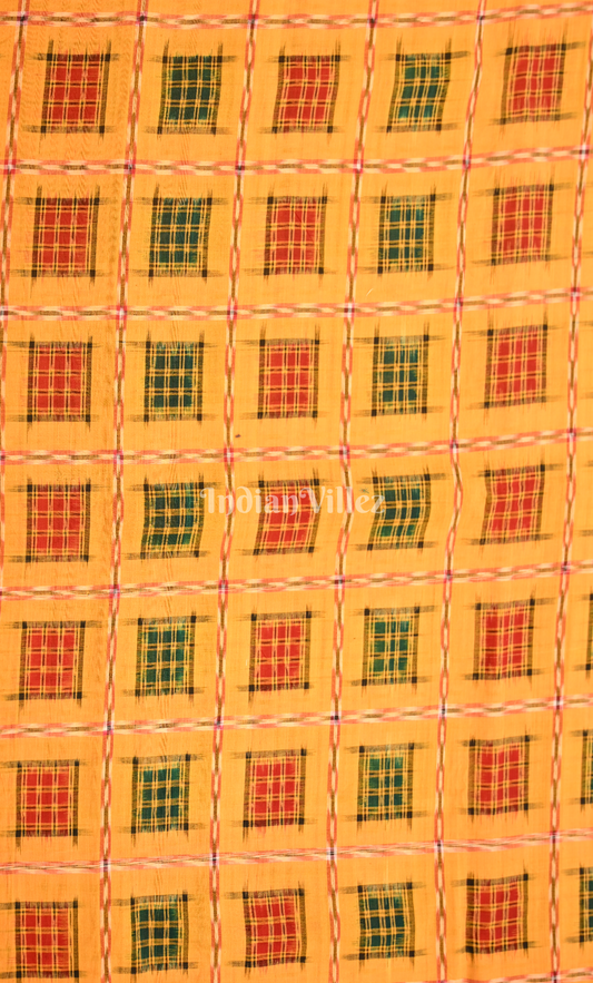 Yellow Aswini Odisha Ikat sambalpuri Cotton Fabric