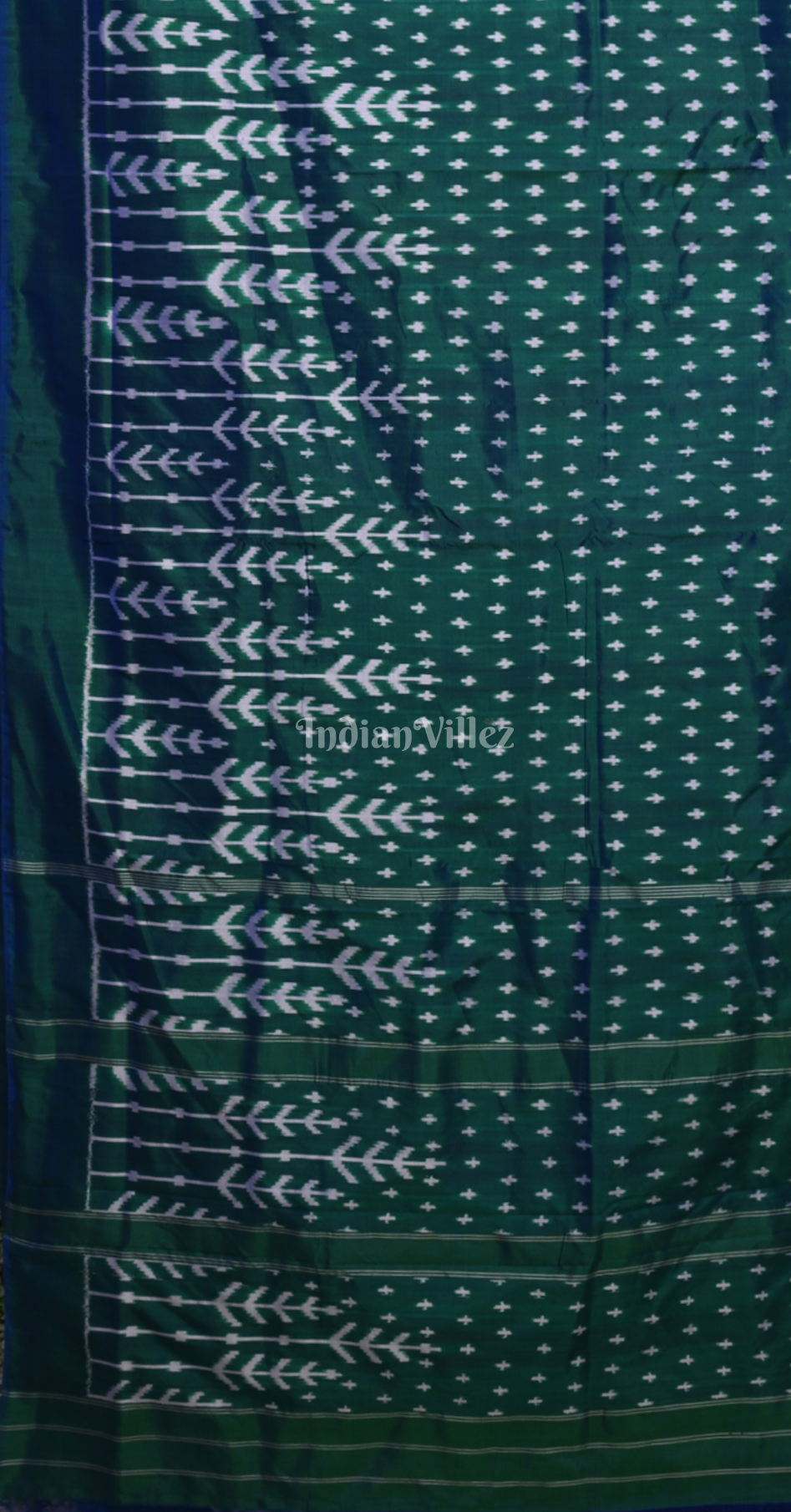 Bottle Green Pochampally Ikat Silk Saree