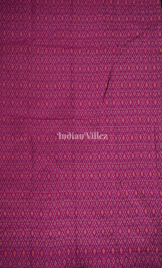 Magenta Pink Pochampally Ikat Sico Unstitched Suit Sets