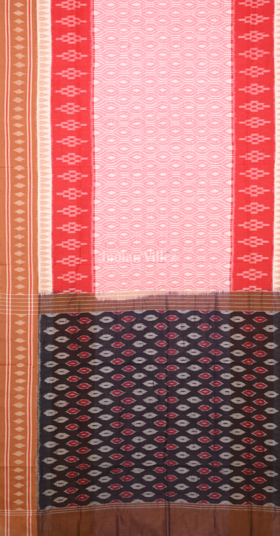 Pink Red  Pasapali Odisha Ikat Sambalpuri Cotton Saree