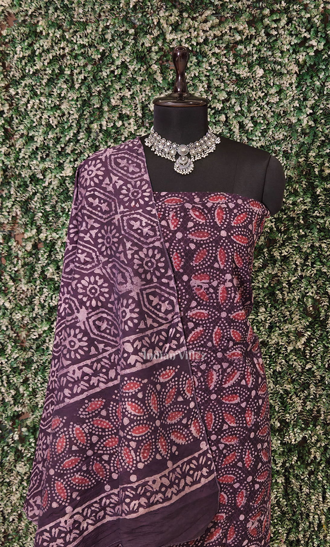 Blue Brown Block Printed Cotton Suit Sets