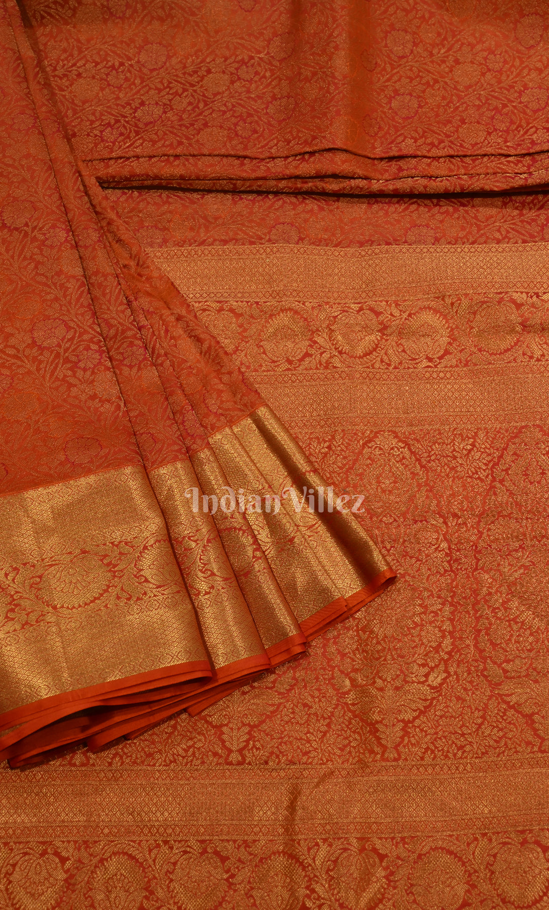 Red Pure Kanjivaram Silk Saree with Zari Brocade 