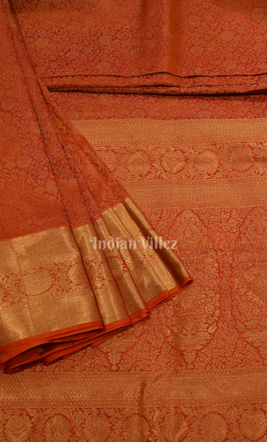 Red Pure Kanjivaram Silk Saree with Zari Brocade 