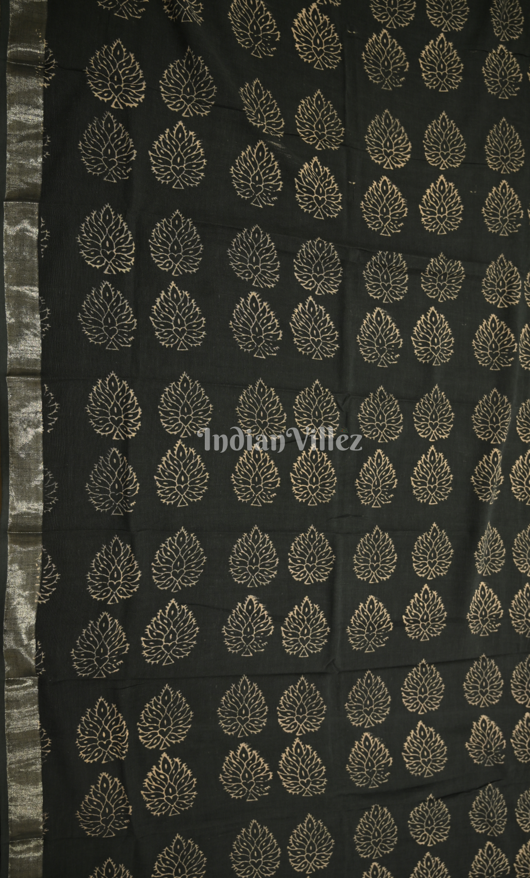 Black Dabu Block Printed Cotton Suit Sets 