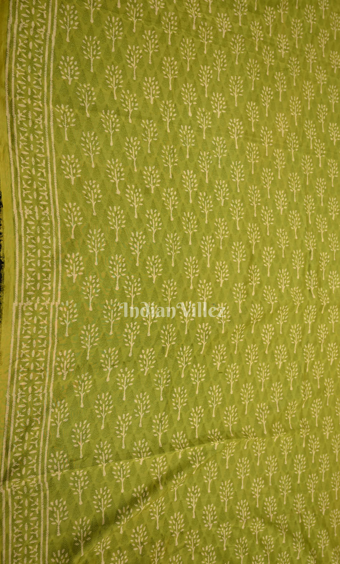 Parrot Green Rani Pink Block Printed Chanderi Silk Suit Sets