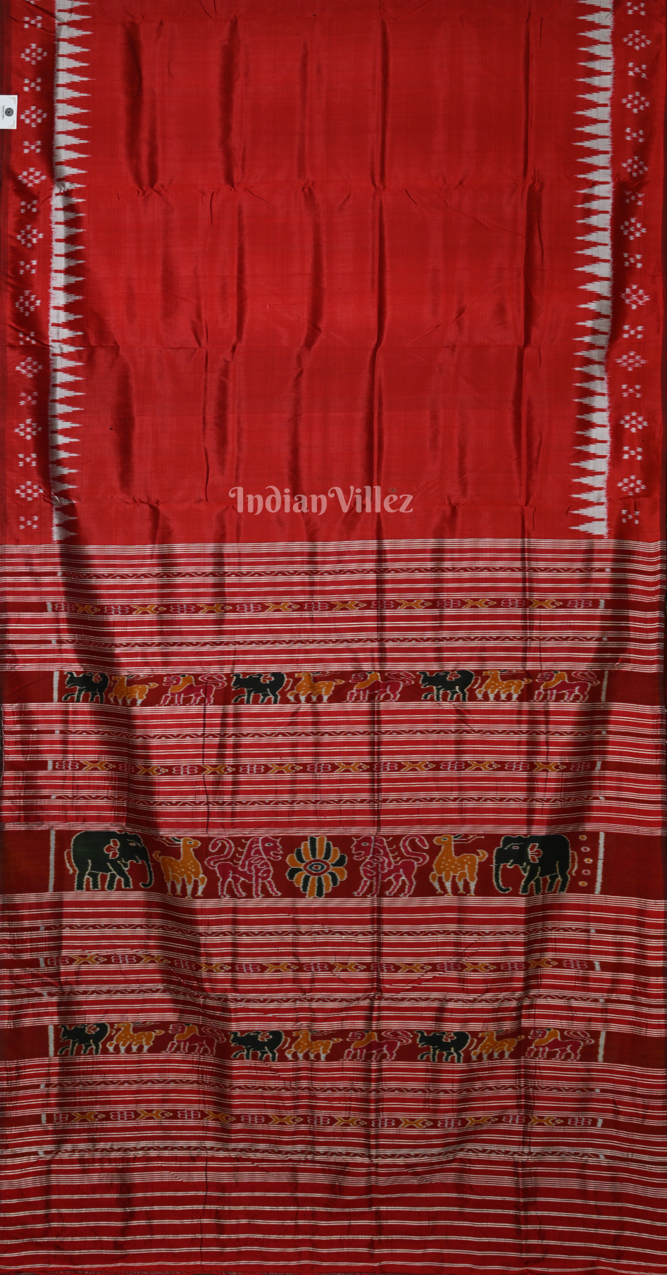 Maroon Double Pasapali Border Odisha Ikat Contemporary Designer Silk Saree 