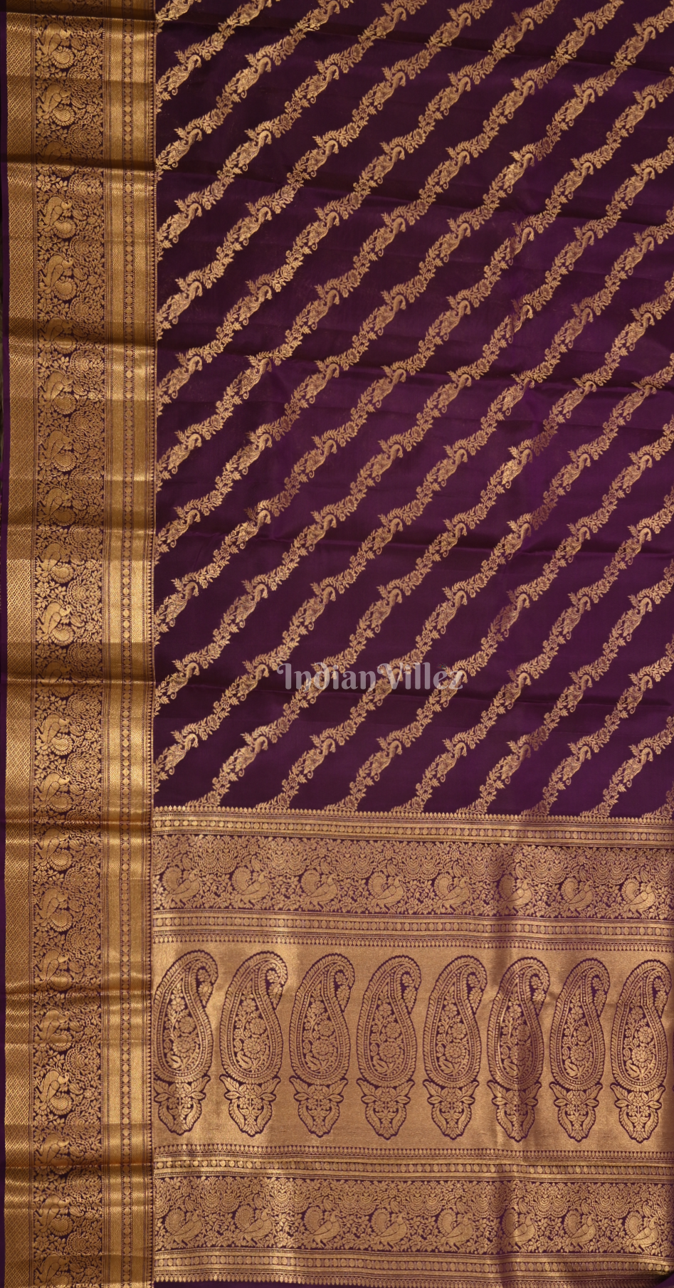 Purple Brocade Pure Kanjivaram Silk Saree 
