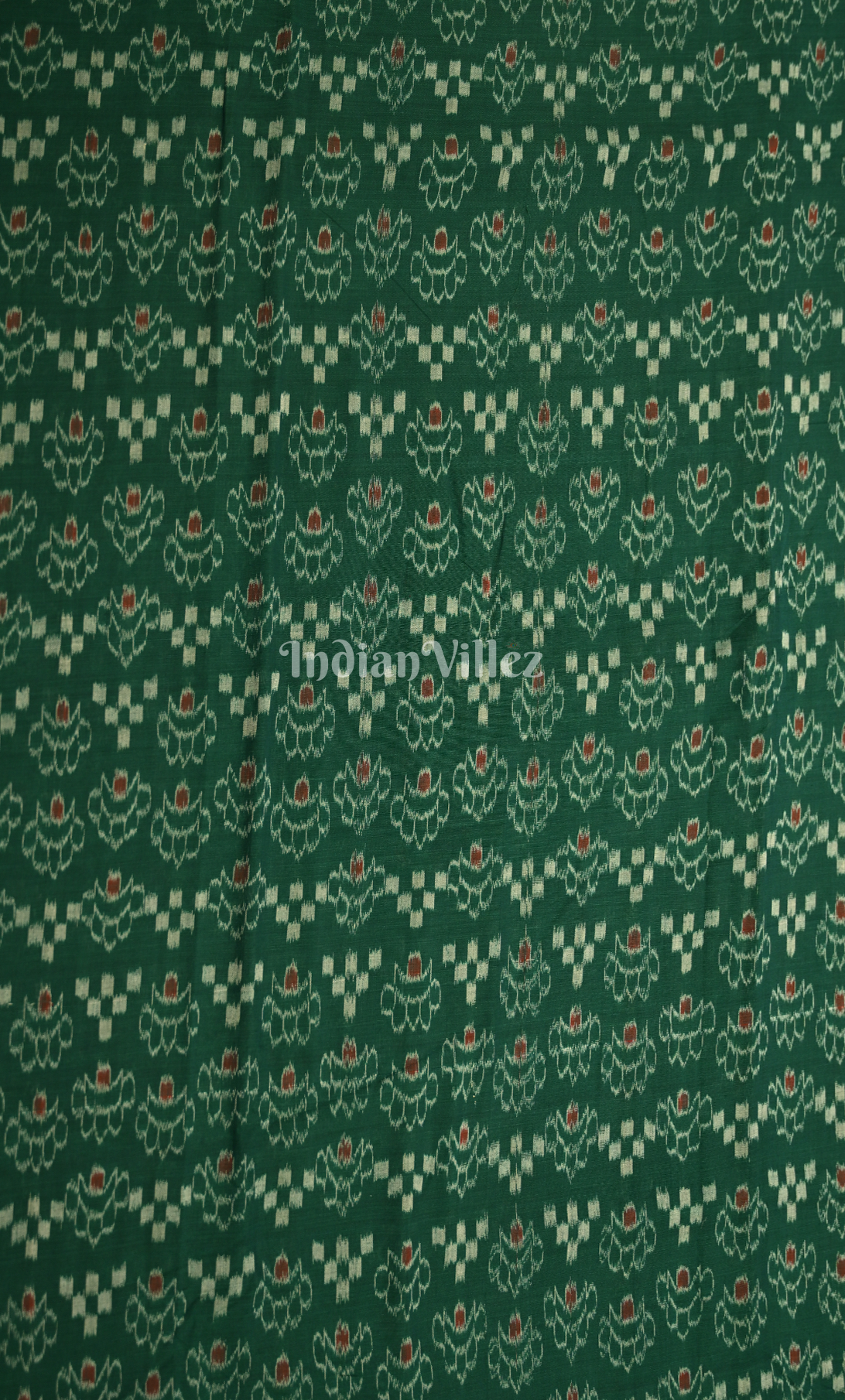 Green Pasapali Odisha Ikat sambalpuri Cotton Fabric 