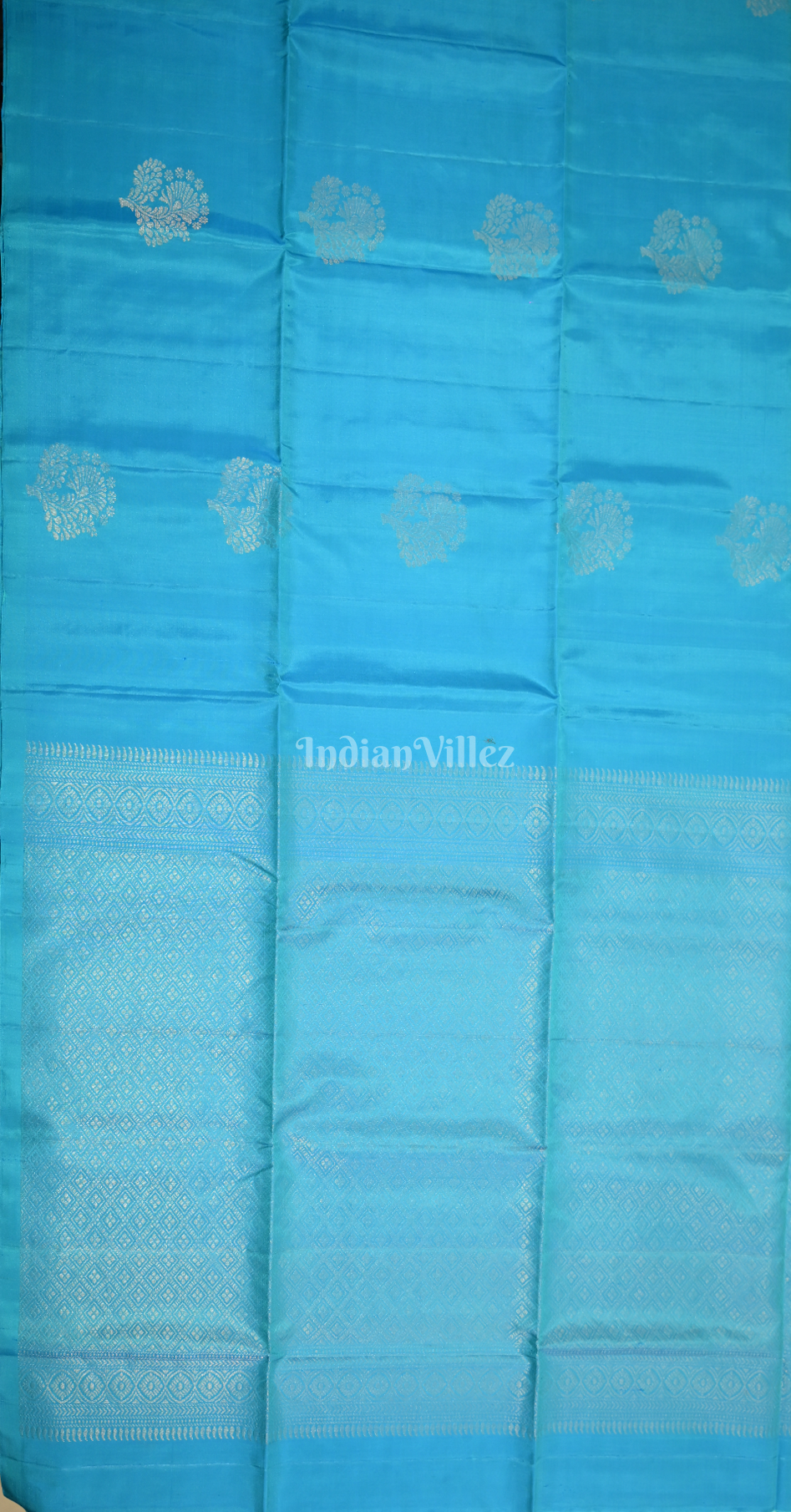 Sky Blue Pure Kanjivaram Soft Silk Saree