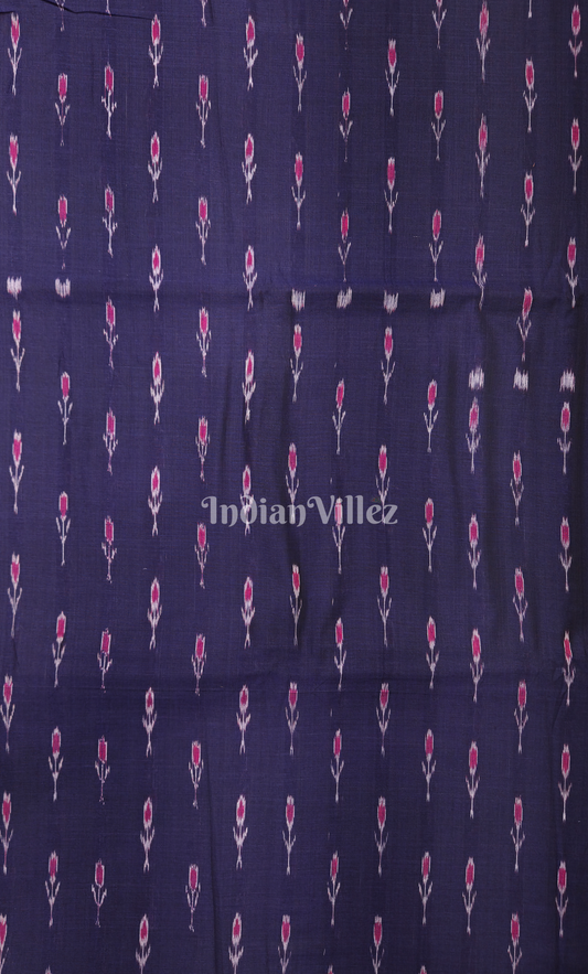 Blue Mayur Chandrika Design Odisha Ikat Sambalpuri Cotton Fabric