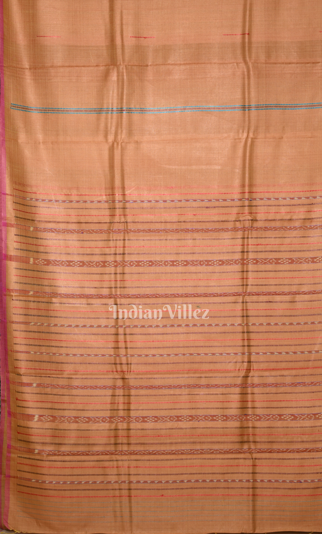 Light Orange Fine Gopalpur Tussar Silk Saree with Jalla Anchal