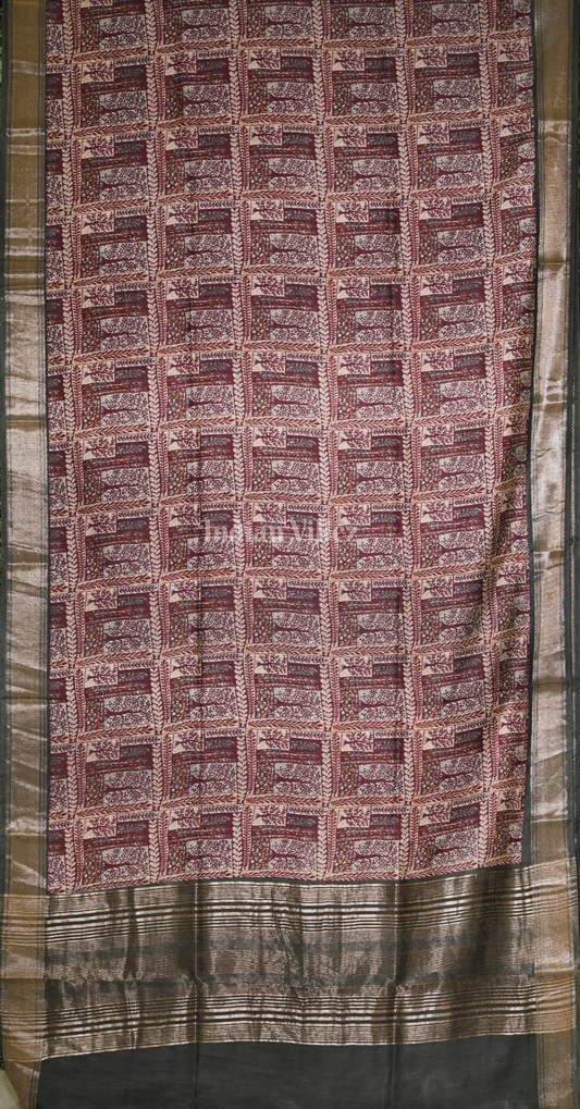Multicolour Screen Printed Cotton Saree 