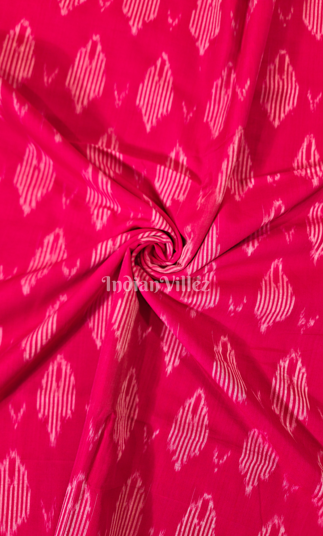 Pink Handwoven Pochampally Ikat Cotton Fabric