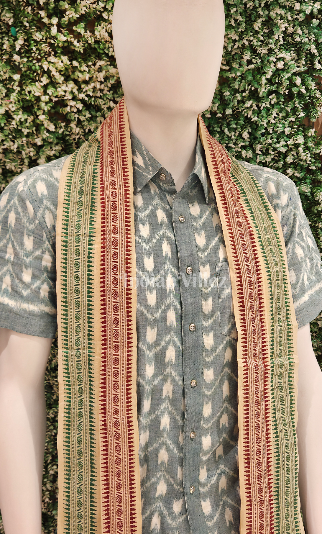 Premium Off White Handwoven Cotton Uttariya for Men 